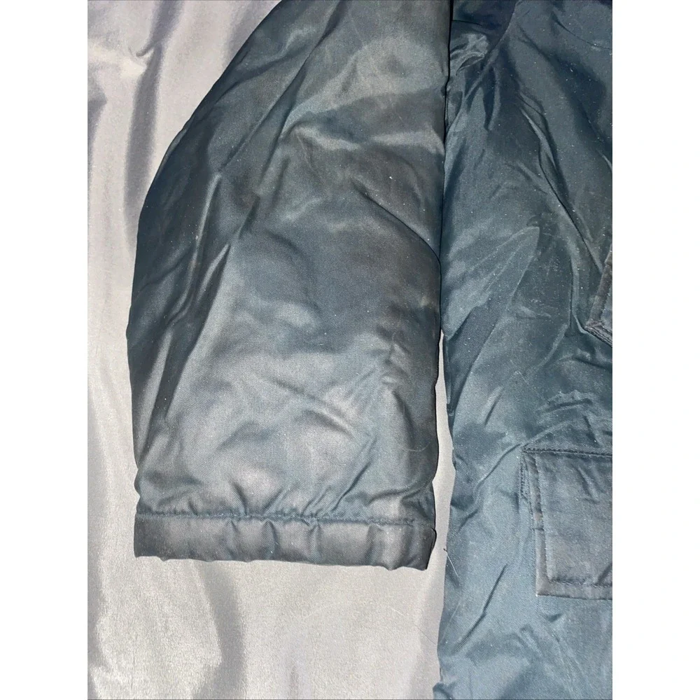 Vtg Retro Funky Bomber Full Zip Jacket Mens Size Large Quilted Pocket Fur Collar